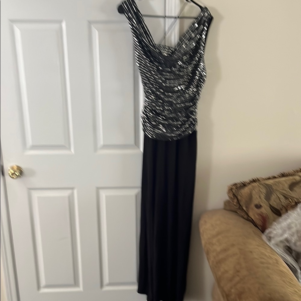 Elegant Black and Silver Evening jumpsuit